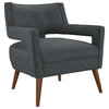 Elizabeth Upholstered Fabric Armchair, Gray