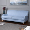 Dann Foley Sofa Chambray Blue Upholstery Natural Finish