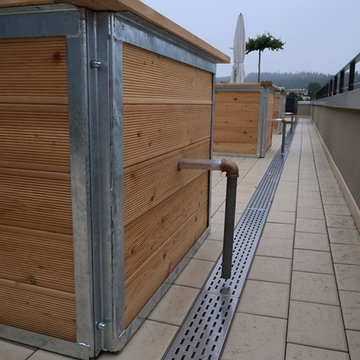 hortico Hochbeet auf Dachterasse, Detail Wasserablauf