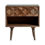 Malmo Mid Century Modern Wooden Nightstand With Drawer