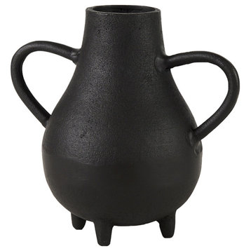 Cyrus 8.7Lx4.7Wx8.3H Black Two handled Vase Decorative Object