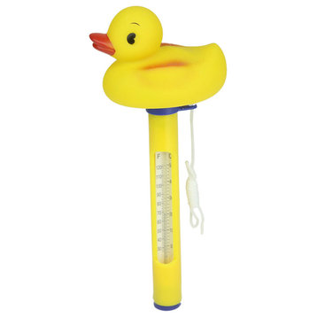 9.5" Yellow Duck Floating Swimming Pool Thermometer With Cord