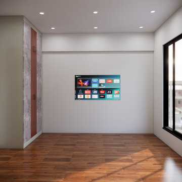 Minimalist Bedroom TV Wall Setup