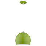 Livex Lighting - Livex Lighting 41181-78 Metal Shade - 10" One Light Mini Pendant - Featuring a clean and crisp modern look. This miniMetal Shade 10" One  Shiny Apple Green Sh *UL Approved: YES Energy Star Qualified: n/a ADA Certified: n/a  *Number of Lights: Lamp: 1-*Wattage:60w Medium Base bulb(s) *Bulb Included:No *Bulb Type:Medium Base *Finish Type:Shiny Apple Green