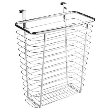 iDesign Axis Over the Cabinet Basket, Waste or Storage Basket, Chrome