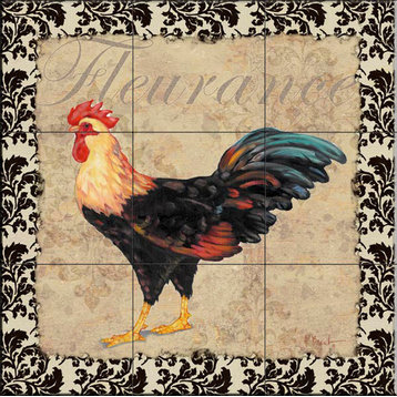 Tile Mural, Bergerac Rooster Xii by Paul Brent