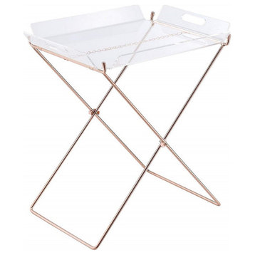Ergode Tray Table Clear Acrylic and Copper