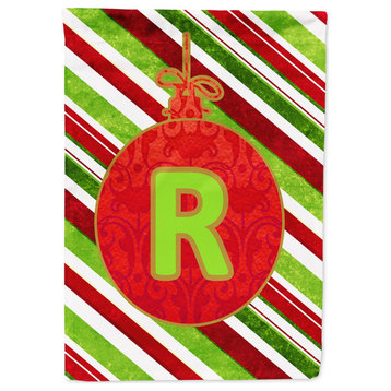 Cj1039-R-Gf Christmas Ornament Holiday Letter R Monogram Initial Flag