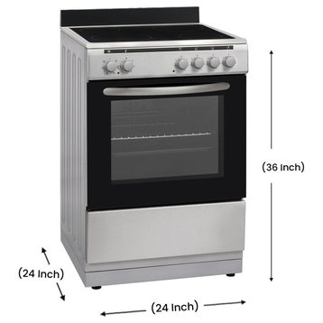 Equator 24", Electric Cooking Range Stainless With Convection Oven, Stainless