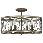 Austin Allen & Co - Austin Allen & Co 9A142A Madeline - Four Light Semi-Flush Mount - Hallway/Stairway/Foyer/Entryway/Kitchen/BeMadeline Four Light  Brushed Silver/BronzUL: Suitable for damp locations Energy Star Qualified: n/a ADA Certified: n/a  *Number of Lights: Lamp: 4-*Wattage:60w E12 Candelabra Base bulb(s) *Bulb Included:No *Bulb Type:E12 Candelabra Base *Finish Type:Brushed Silver/Bronze