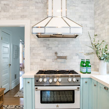 Kitchen-Marble Backsplash and White Counter and Islands