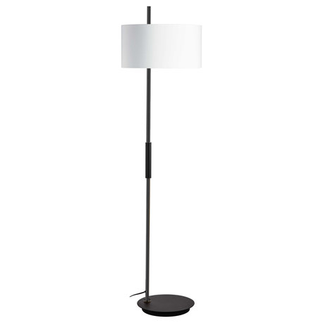 Fitzgerald Modern 1 Light Matte Black White Metal Floor Lamp