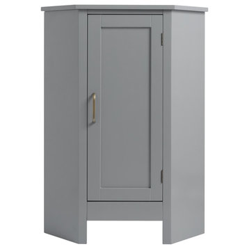 Wooden Bathroom Corner Cabinet Grey Mercer