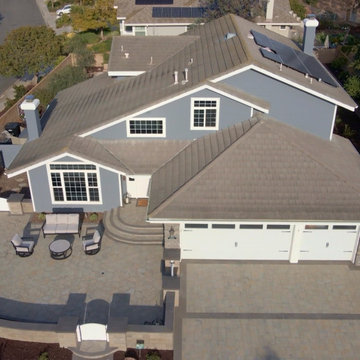 Aerial View of Modern Courtyard & Hardscape | Scripps Ranch Residence