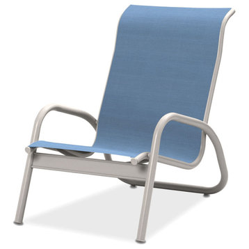 Gardenella Sling Stacking Poolside Chair, Textured White, Sky