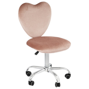 Heart Swivel Vanity Chair, New Pink