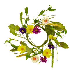 Shea's Wildflower - Springtime Aster Ring, 4" - Wreaths And Garlands