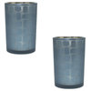 Candle Holder, Set of 2, 4.75"Dx7.25"H Glass