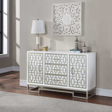 Freja Chic and Modern 3 Drawer 2 Door Accent Storage Cabinet