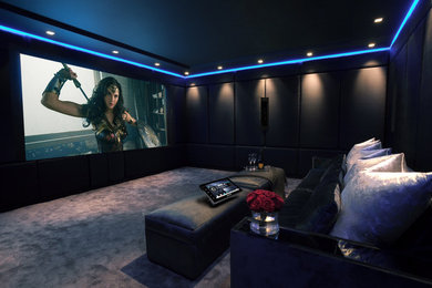 This is an example of a home cinema in Cheshire.