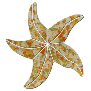 Large Starfish Ceramic Swimming Pool Mosaic 10", Tan