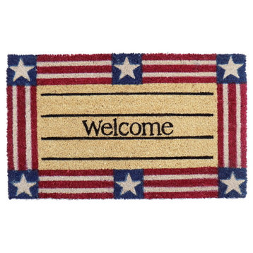 Imports Decor Welcome Stars and Stripes Door Mat With Multicolor Finish 534PVC