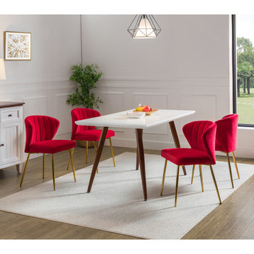 Milia Dining Chair Set of 4, Red