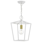 Livex Lighting - Livex Lighting White 1-Light Square Lantern - The Devone collection hints at a casual vibe. This one light square frame lantern is shown in white. It will be a great feature in your modern loft or cabin as well as any transitional style interior.