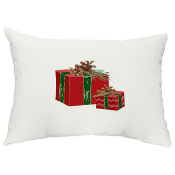 Nature's Gift 14"x20" Holiday Print Decorative Outdoor Throw Pillow, Red