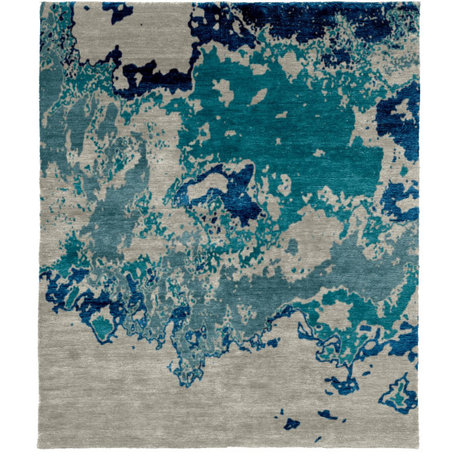 Moody Wool Hand Knotted Tibetan Rug, 8' Square