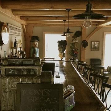 Antique bar fits rustic theme.