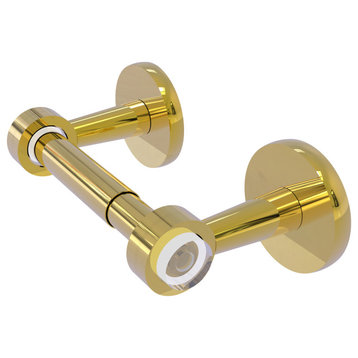 Clearview Two Post Toilet Tissue Holder, Polished Brass