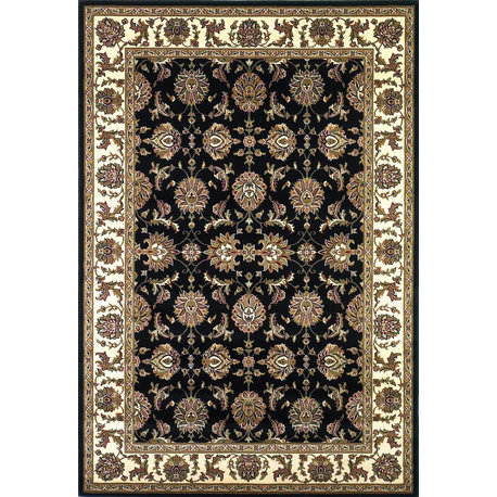 Cambridge 7313 Black, Ivory Kashan, 3'3"x4'11"