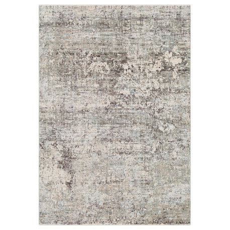 Presidential Modern Pale Blue, Gray Area Rug, 3'3"x8'