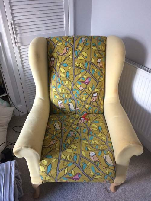 Reupholstering wing back chair | Houzz UK