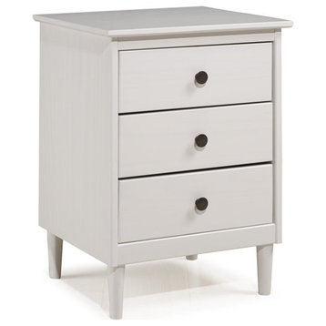Pemberly Row 3 Drawer Nightstand in White