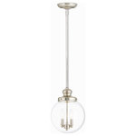 Livex Lighting - Livex Lighting 50904-35 Sheffield - Two Light Pendant - No. of Rods: 3  Canopy IncludedSheffield Two Light  Polished Nickel Clea *UL Approved: YES Energy Star Qualified: n/a ADA Certified: n/a  *Number of Lights: Lamp: 2-*Wattage:60w Candelabra Base bulb(s) *Bulb Included:No *Bulb Type:Candelabra Base *Finish Type:Polished Nickel
