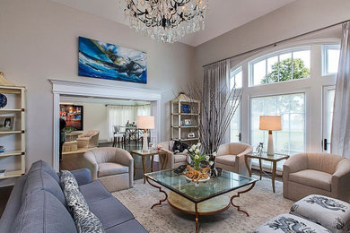 Living room - living room idea in Detroit