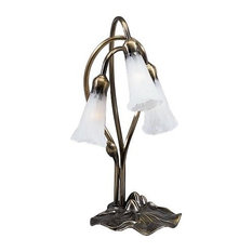 16" White Pond Lily 3-Light Accent Lamp