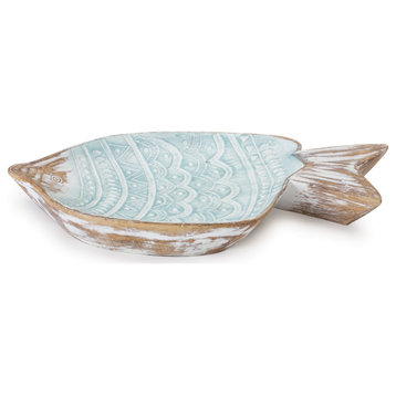 Geometric Etched Fish Bowl 11.5"L