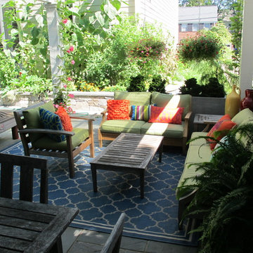 Whimsical Outdoor living and dining room