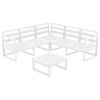 Mykonos Corner 5-Person Sectional Set White, Acrylic Fabric Charcoal Cushion