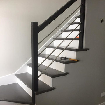 Elk Grove Village - Remodeling stairs Wood square Modern newel post and railing