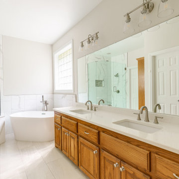 Modern Shower with Stand Alone Tub