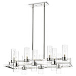 Z-Lite - Z-Lite 4008-10PN Datus 10 Light Island/Billiard in Polished Nickel - Upscale sophisticated style remains temperate and elegantly simple in the design form of this ten-light island and billiard light from the Datus collection. Show off a kitchen island or entertaining space with this linear-inspired pendant featuring solid iron with a soft polished nickel finish and delicate clear glass cylinders in two tiers. A light sense of drama adds romance and personality to this decadent light fixture.