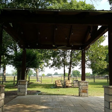 Madisonville Cedar Gazebo & Stamped Concrete