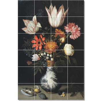 Ambrosius the Elder Bosschaert Flowers Painting Ceramic Tile Mural #11, 24"x36"