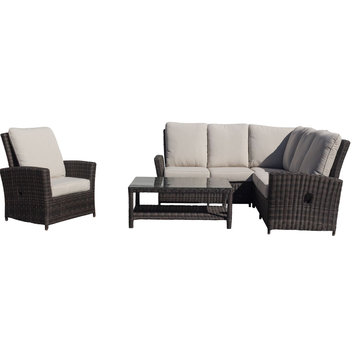 Courtyard Casual Cheshire 5 pc Recline Sectional Set