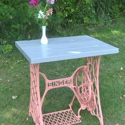 Upcycled Cast Iron Sewing Machine Treadle Table - Side Tables And End Tables