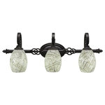 Toltec Lighting - Toltec Lighting 163-DG-5054 Elegant� - Three Light Bath Bar - Elegant? 3 Light Bath Bar Shown In Dark Granite Finish With 7" Natural Fusion Glass.Assembly Required: TRUE Shade Included: TRUEDark Granite Finish with Natural Fusion Glass *Number of Bulbs:3 *Wattage:100W *Bulb Type:Medium Base *Bulb Included:No *UL Approved:Yes